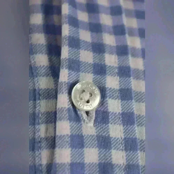 POLO RALPH LAUREN Light Blue  Gingham Pima Cotton Knit Preppy Polo Shirt Small - Picture 5 of 8